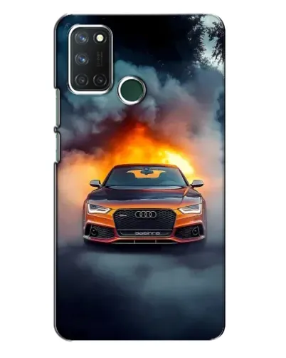 Чехол для Realme 7i с картинкой «Audi в огненном дыму»