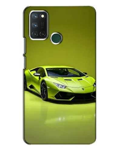 Чехол для Realme 7i с картинкой «Салатовый Lamborghini Huracan»