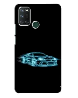 Чехол для Realme 7i с картинкой «Неоновый контур Lamborghini»