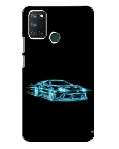 Чехол для Realme 7i с картинкой «Неоновый контур Lamborghini»