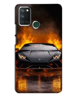 Чехол для Realme 7i с картинкой «Lamborghini в огне»