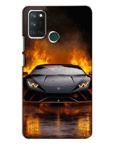 Чехол для Realme 7i с картинкой «Lamborghini в огне»