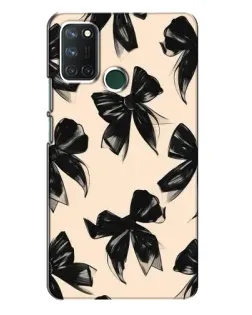 Чехол для Realme 7i с картинкой «Паттерн черные банты»