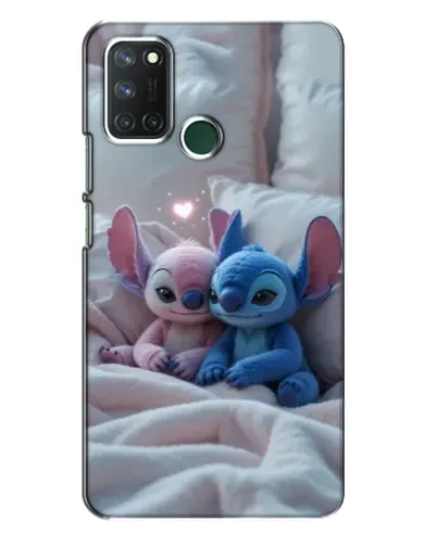 Чехол для Realme 7i с картинкой «Плюшевые Стич Ангел»