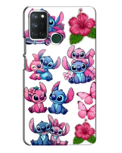 Чехол для Realme 7i с картинкой «Стикеры Stitch и Angel»