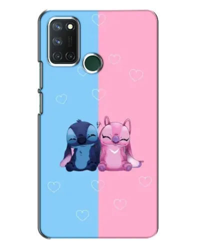 Чехол для Realme 7i с картинкой «Stitch и Angel Love»