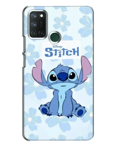 Чехол для Realme 7i с картинкой «Stitch среди цветов»