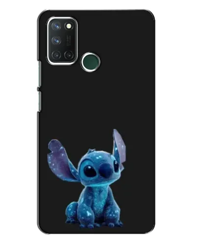 Чехол для Realme 7i с картинкой «Стич на черном»