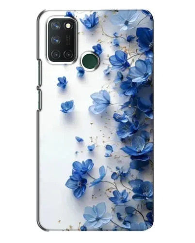 Чохол для Realme 7i з картинкою «Блакитний квітковий каскад»