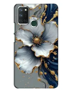 Чохол для Realme 7i з картинкою «Біла квітка та золотий флюїд»