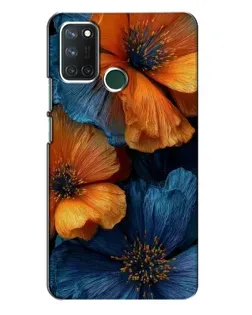Чохол для Realme 7i з картинкою «Яскрава синьо-помаранчева флора»