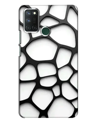 Чехол для Realme 7i с картинкой «Белая объемная сетка»