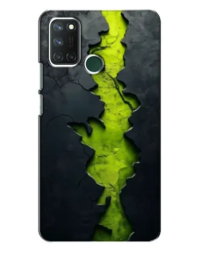 Чехол для Realme 7i с картинкой «Салатовый разлом скалы»