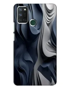 Чехол для Realme 7i с картинкой «Объемные синие складки»