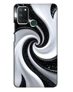 Чехол для Realme 7i с картинкой «Черно-белая спираль»