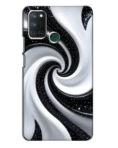 Чехол для Realme 7i с картинкой «Черно-белая спираль»