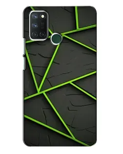 Чехол для Realme 7i с картинкой «Зеленые геометрические линии»