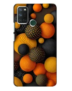 Чехол для Realme 7i с картинкой «Объемные оранжевые сферы»