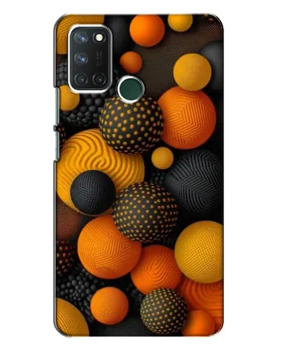Чехол для Realme 7i с картинкой «Объемные оранжевые сферы»