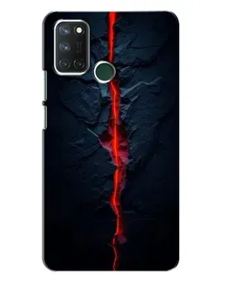 Чехол для Realme 7i с картинкой «Kрасная лавовая трещина»