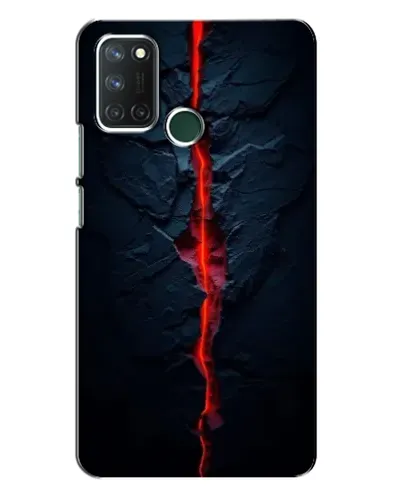 Чехол для Realme 7i с картинкой «Kрасная лавовая трещина»