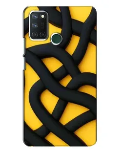 Чехол для Realme 7i с картинкой «Черное желтое переплетение»