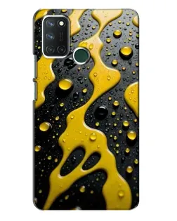 Чехол для Realme 7i с картинкой «Жидкое желтое золото»