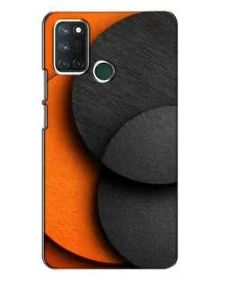 Чехол для Realme 7i с картинкой «Геометрия оранжевых кругов»