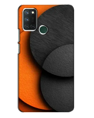 Чехол для Realme 7i с картинкой «Геометрия оранжевых кругов»