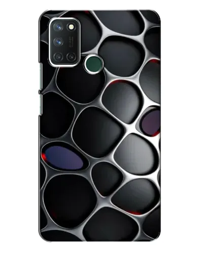 Чехол для Realme 7i с картинкой «Объемная темная решетка»