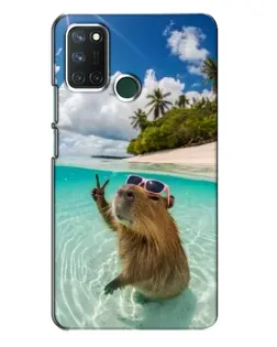 Чохол для Realme 7i з картинкою «Капібара на морі»
