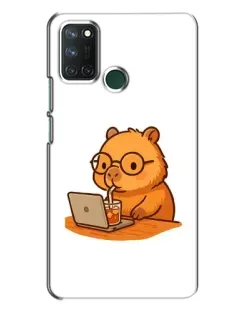 Чохол для Realme 7i з картинкою «Капібара з ноутбуком»