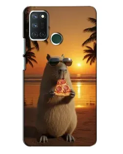 Чохол для Realme 7i з картинкою «Капібара з піцою»