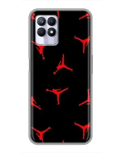 Чехол для Realme 8 Pro с картинкой «Jordan Red Pattern»