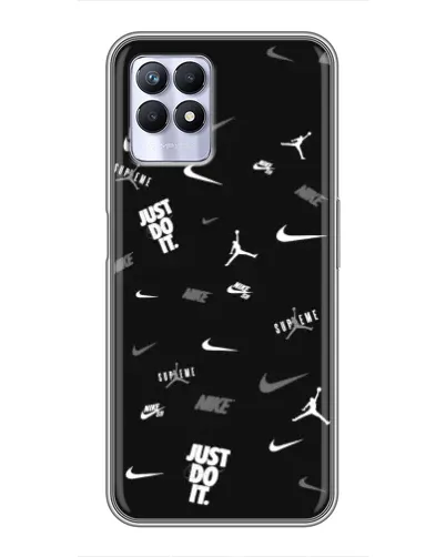 Чехол для Realme 8 Pro с картинкой «Nike Black Pattern» Чехол для Realme 8 Pro с картинкой «Nike Black Pattern»
