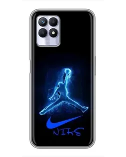 Чехол для Realme 8 Pro с картинкой «Jordan Neon Blue»
