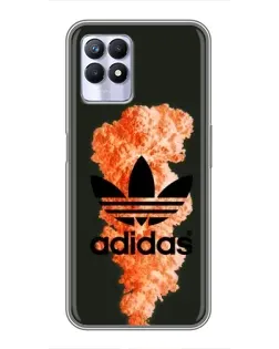 Чехол для Realme 8 Pro с картинкой «Оранжевый дым Adidas»