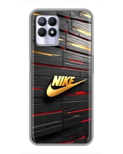 Чехол для Realme 8 Pro с картинкой «Золотой Nike на металле»