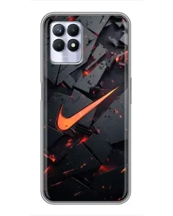 Чехол для Realme 8 Pro с картинкой «Nike — эффект разломов»