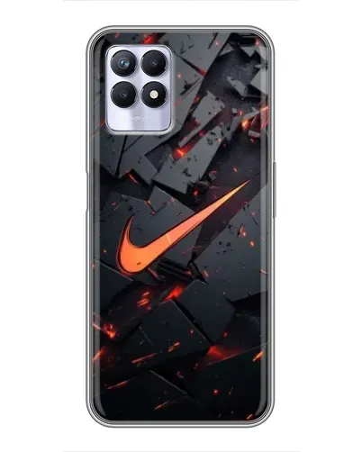 Чехол для Realme 8 Pro с картинкой «Nike — эффект разломов»