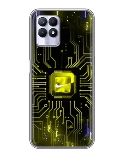 Чехол для Realme 8 Pro с картинкой «Nike — золотая искра»
