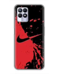 Чехол для Realme 8 Pro с картинкой «Красные брызги Nike»