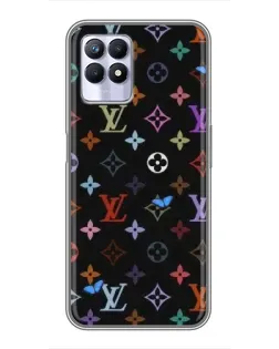 Чехол для Realme 8 Pro с картинкой «Цветная монограмма LV»