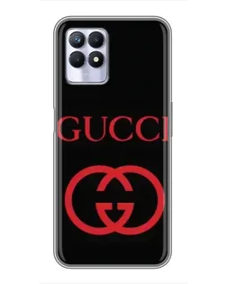 Чехол для Realme 8 Pro с картинкой «Gucci — красный логотип»