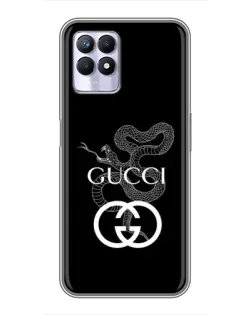Чехол для Realme 8 Pro с картинкой «Gucci — серебряная змея»