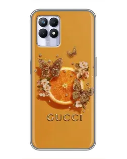 Чохол для Realme 8 Pro з картинкою «Gucci — золоті метелики»
