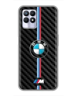 Чохол для Realme 8 Pro з картинкою «Емблема BMW та карбон»