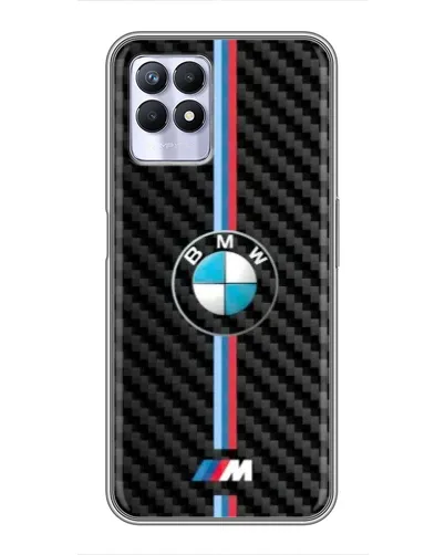Чохол для Realme 8 Pro з картинкою «Емблема BMW та карбон»