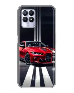Чохол для Realme 8 Pro з картинкою «Червона BMW на дорозі»