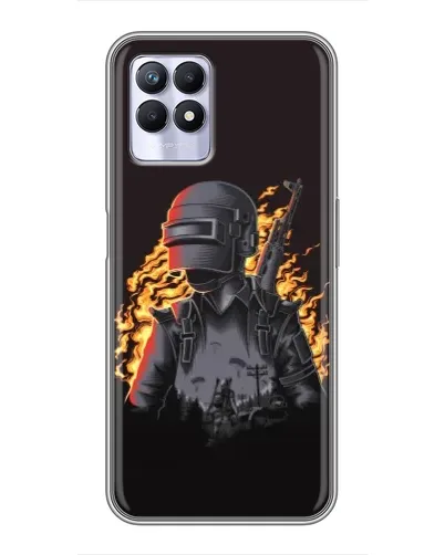 Чехол для Realme 8 Pro с картинкой «PUBG — огненный силуэт» Чехол для Realme 8 Pro с картинкой «PUBG — огненный силуэт»